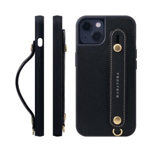 HANATORA for iPhone 13 �P�[�X �{�v �ϏՌ� �w�ʃx���g �X�}�z�P�[�X �X�}�z �X�^���h�@�\ �l�b�N �X�g���b�v �t�� �G���{�X���U�[ �M�t�g �}�O�l�b�g�Ȃ� �u���b�N NGH-13-Black