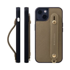 HANATORA for iPhone 14 �P�[�X �{�v �ϏՌ� �w�ʃx���g �X�}�z�P�[�X �X�}�z �X�^���h�@�\ �l�b�N �X�g���b�v �t�� �G���{�X���U�[ �M�t�g �}�O�l�b�g�Ȃ� �g�[�v NGH-14-Taupe