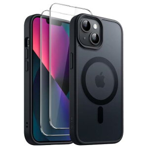 JETech 3 in 1 iPhone 13 mini 5.4 �C���`�p �}�O�l�b�g �P�[�X 2�������K���X�t�B�����t�� MagSafe�Ή� �������}�b�g�o�b�N �ϏՌ��X�}�z�J�o�[
