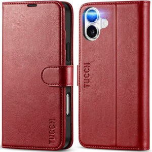 TUCCH iPhone16 Plus �Ή� �蒠�^�P�[�X [RFID�u���b�L���O] 4�J�[�h�|�P�b�g�t�� ���u���X�^���h �Ռ��z�� �S�ʕی� PU���� TPU�f�� �}�O�l�b�g�� �����ӂ���16�v���X�J�o�[ (2024�N���� 6.7�C���` �A