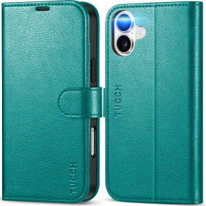TUCCH iPhone16 Plus �Ή� �蒠�^�P�[�X [RFID�u���b�L���O] 4�J�[�h�|�P�b�g�t�� ���u���X�^���h �Ռ��z�� �S�ʕی� PU���� TPU�f�� �}�O�l�b�g�� �����ӂ���16�v���X�J�o�[ (2024�N���� 6.7�C���` �A