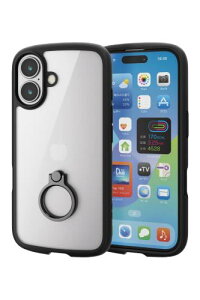 �G���R�� iPhone 16 �P�[�X �N���A �ϏՌ� �Ռ��z�� �����O�t�� �n�C�u���b�h ���^ �y�� �X�g���b�v�z�[���t�� �S���G�A�[�N�b�V���� �X�g���b�v�z���_�[�V�[�g�t TOUGH SLIM LITE PM-A24ATSLFCRBE