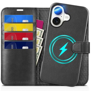 TUCCH iPhone 16 Ή P[X 蒠^ 2 in 1  ACtH[16蒠^ P[X O\ [RFIDubLO] J[h|Pbgt uX^h@\ Ռz Sʕی PU ӂ16J