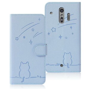 Rosbtib らくらくスマートフォン F-42A ケース 手帳型 流れ星子猫 らくらくスマートフォン me F-01L ケース 可愛い 猫柄 Fujitsu f42a ケース カバー らくらくホン f42a ケース 財布型 耐衝撃 らくらくホ