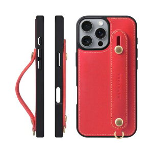 HANATORA for iPhone 16Pro �P�[�X �{�v �ϏՌ� �w�ʃx���g �X�g���b�v�����O �X�}�z�P�[�X �X�}�z �X�^���h�@�\ �R�[�h�z���_�[ �K���X�t�B���� �t�� �I�C���h���U�[ �M�t�g ���b�h GH-16Pro-Red-m