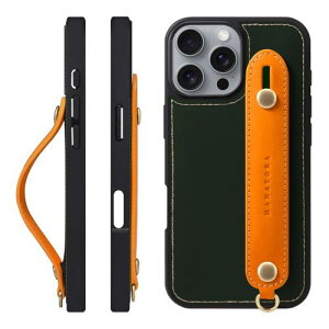 HANATORA for iPhone 16ProMax �P�[�X �{�v �ϏՌ� �w�ʃx���g �X�g���b�v�����O �X�}�z�P�[�X �X�}�z �X�^���h�@�\ �R�[�h�z���_�[ �K���X�t�B���� �t�� �I�C���h���U�[ �M�t�g GH-16ProMax-Green-Orange