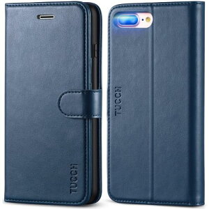TUCCH iPhone 8 Plus 対応 ケース 手帳型 iPhone7 plus ケース アイフォン7プラス カバー 高級合皮 耐衝撃TPU素材 全面保護 カード収納 財布型 横置きスタンド機能 マグネット式 iPhone 8 Plus/7 Plus対応 ダ