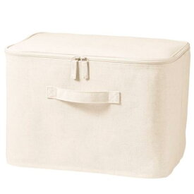 無印良品 ポリエステル綿麻混・ソフトボックス・長方形・中・フタ式 約幅37×奥行26×高さ26cm 38369769