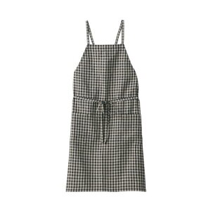 無印良品 麻平織カフェエプロン ギンガムチェック フリーサイズ 12835752