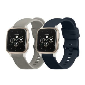 kwmobile 2x �����o���h Garmin Venu Sq 2 Music/Sq 2 / Vivoactive 6 / Vivoactive 5�Ή� �x���g - �V���R���o���h �\�t�g TPU �ϋv�� �O���[/���F