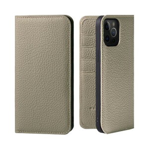 HANATORA iPhone12ProMax ケース 手帳型 本革 スマホケース スマホ スタンド コードホルダー 付き シュリンクカーフレザー ギフト マグネットなし グレージュ PH-12ProMax-Grege ギフト 誕生日ギフト 女