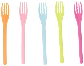 ナガオ 耐熱 プラスチック ソフトフォークセット 5本 カラフル 食洗器対応 日本製