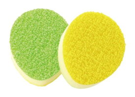 マーナ(marna) 茶しぶ落とし (2個入り / グリーン) 茶渋取り スポンジ 茶渋 食器洗いスポンジ 茶渋落とし 約9.5x7.0x1.5cm