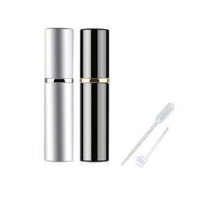 YINKE アトマイザ ー 詰め替え ポータブル クイック 香水噴霧器 携帯用 詰め替え容器 香水用 メンズ 女性用 5ml 2色セット スポイト付き/詰め替えノズル付き 小分けボトル 香水ボトル 化粧水用