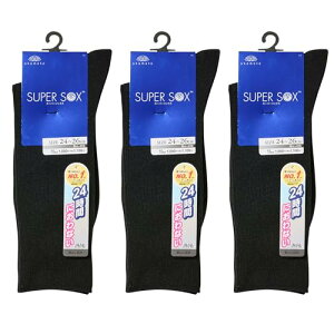 [�I�J���g] 24���Ԃɂ���Ȃ� SUPER SOX(�X�[�p�[�\�b�N�X) �r�W�l�X�\�b�N�X ���u �N���[�� �C�� ���L 495-900 3���g 26.0 cm~28.0 cm �u���b�N
