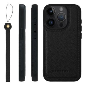 HANATORA for iPhone 15Pro �P�[�X �{�v �ϏՌ� �o���p�[�^ �X�}�z�P�[�X �X�}�z �X�g���b�v �t�� �V�������N���U�[ �M�t�g �u���b�N SPGGZ-15Pro-Black