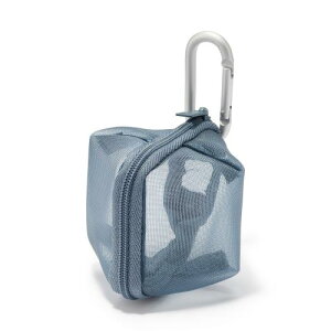 無印良品 ナイロンメッシュ コンパクトポーチ ・ブルー 約7×6cm 84475580