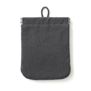 無印良品 リンクルナイロン 片手で開くフラットポーチ ・ダークグレー S 約12.5×10.3cm 84473890