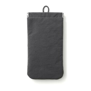 無印良品 リンクルナイロン 片手で開くフラットポーチ ・ダークグレー M 約10.3×18.5cm 84473906