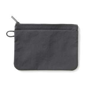 無印良品 リンクルナイロン フラットポーチ ・ダークグレー M 約19×13.5cm 84473869