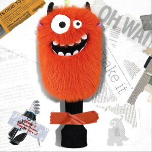 ゴルフヘッドカバー キャラクター フェアウェイウッドカバー FW用 クラブカバー ウッドカバー ぬいぐるみタイプ 着脱スムーズ 癒し 単品 動物 アニマル 可愛い プレゼント オレンジ色 モン