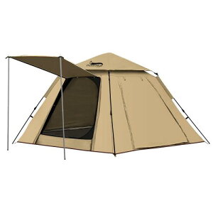 DesertFox テント ワンタッチ 3-4人/4-6人用 4000mm耐水圧 テント 前室あり キャンプテント コンパクト軽軽量 撥水加工素材 自立式 二重層構造 4シーズン 簡単設営 初心者向け UVカット 通気防風防