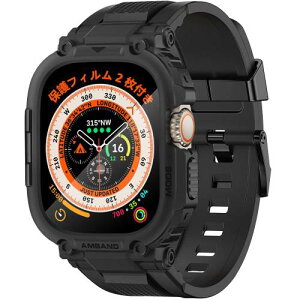 �o���h �P�[�X �R���p�`�u�� Apple Watch Ultra2/Ultra 49mm �����K���X �t�B�����t�� �o���p�[�J�o�[�t�� ����TPU�x���h ��̌^ M1 �X�|�[�c�o���h �A�b�v���E�H�b�` �E���g�� 2 �Ή� 49 mm �����Y ��