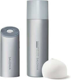 SALONIA サロニア 洗顔ブラシ イオンフェイシャルブラシ＆エクストラクリーミーフォーム 電動洗顔ブラシ 毛穴洗浄 小鼻 黒ずみ SAL21202SL シルバー 品