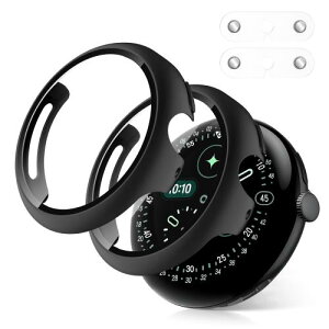 Seltureone 2��Pixel Watch 3 45mm��p�ی�P�[�X�[�d�\�� PC�t���[��+�����K���X�t�B�����f�� �������� �ϏՌ��� �[�d�\���t���[�J�o�[