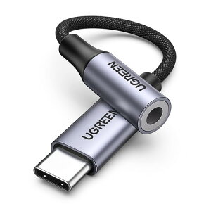 UGREEN �n�C���]���� USB C C-3.5mm �C���z���ϊ��A�_�v�^�[ DAC���� 24bit/96KHz�Ή� TRRS/4�� �i�C�����҂� ���ʒ���/�ʘb/���y�Ή� iPhone17/16/15/iPad Pro/Android/Type C�Ȃǋ@��ɓK�p �V���o�[ �^�C�vc