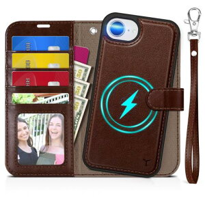 TUCCH iPhone 17e �Ή� �P�[�X �蒠�^ 2 in 1 ������ �A�C�t�H�[��16e�J�o�[ �X�g���b�v�t�� ���O���� [RFID�u���b�L���O] �J�[�h�|�P�b�g�t�� ���u���X�^���h�@�\ �Ռ��z�� �S�ʕی� PU���� ������
