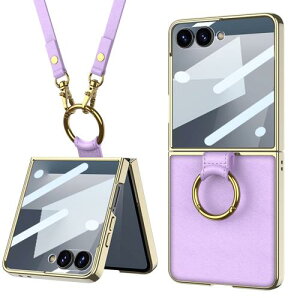 Galaxy Z Flip7 �P�[�X �T�u��ʕی�t�B�����t�� Samsung �M�����N�V�[z�t���b�v7 / SC-55F / SCG35 �p �J�o�[ �X�g���b�v�t�� ����PU���U�[×�d�C���b�L�t���[�� Uovon �X�}�z�P�[�X �y�� ���^ �S�ʕی� 