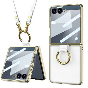 Galaxy Z Flip7 �P�[�X �T�u��ʕی�t�B�����t�� Samsung �M�����N�V�[z�t���b�v7 / SC-55F / SCG35 �p �J�o�[ �X�g���b�v�t�� ����PU���U�[×�d�C���b�L�t���[�� Uovon �X�}�z�P�[�X �y�� ���^ �S�ʕی� 