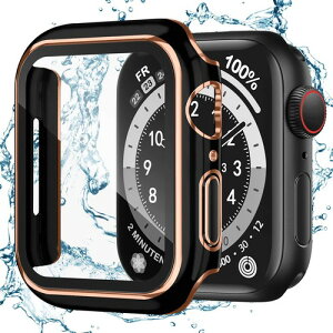 Puptoya for �A�b�v���E�H�b�` �h�� �J�o�[ Apple Watch�p �P�[�X Series �����Ղ邤������ �ی� �o���p�[ �^�b�`���x������ �ϏՌ� �K���X�t�B���� �����ȒP iWatch SE3 SE2 ���[�Y�S�[���h / �u���b�N 11
