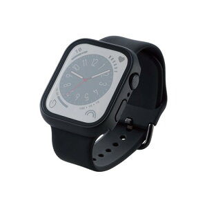 �G���R�� Apple Watch 45mm Series 8 / 7 �J�o�[ �P�[�X �S�����K���X 10H �w��h�~ �u���b�N AW-22AFCGOBK