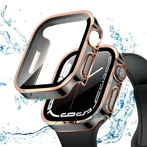 AMAPC for Apple Watch �P�[�X Apple Watch �P�[�X �Ή� IP68���S�h�� �o���h ���j�E�X�|�[�c��p �h���P�[�X 3D���p�G�b�W�f�U�C�� Apple Watch Series9/8/7 41mm�Ή� ����̃u���b�N&���[�Y�S�[���h