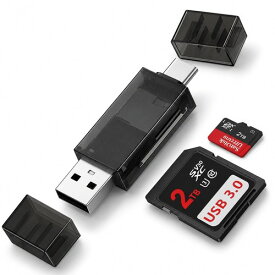 ANNIBER Type C SDカードリーダー 2-in-1 Type-CUSB3.0 iphone17 マイクロSDカードリーダー OTG対応 usb c 超高速転送 タイプc カードリーダー 2TBまでサポート iPhone16 15シリーズ/Galaxy 25/S25 /S25 Ultra/iPad 26/S26