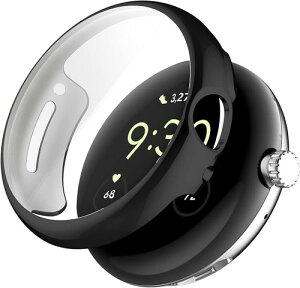 AMAPC for Google Pixel Watch �P�[�X �t���J�o�[ PC�f�� ��̌^ �S�ʕی� �����ȒP �����ߗ� �w��h�~ �p�P�[�X �u���b�N / �N���A 5������ �t�B���� �p�Ȃ܂ŕ����� TPU 99%�����ߗ� �������h�~