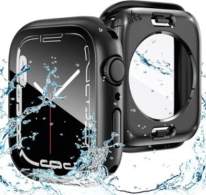 AMAPC for Apple Watch �P�[�X 360�x�S�ʖh�� �o���h ���j�E�X�|�[�c��p �K���X�t�B���� ��̌^ apple watch �p �J�o�[ 360�t���{�f�B�h�� �A�b�v���E�H�b�` �P�[�X Apple Watch Series 9/8/7 45mm�Ή� �u���b�N