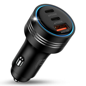 ANNIBER �J�[�`���[�W���[ Type C iphone17 �V�K�[�\�P�b�g 78W�}���[�d/3�|�[�g/12V 24V�ԑΉ� USB-C�ԍڏ[�d�� �� usb�\�P�b�g �^�C�vC�V�K�[USB�� �[�d��ԗp iPhone 16/15/iPhone 15pro/iPhone pro max/iPhone 3��Black