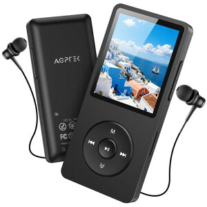 [�T�C�g�{�^���ǉ�] AGPTEK MP3�v���[���[ ���y�v���[���[ HIFI 30g���y�� 64GB���� 128GB�܂Ŋg���\ �{�^������ ���y�v���[���[ 40���ԍĐ� ���X���X�T�E���h FM���W�I �_�C���N�g�^���Ή� �A���[