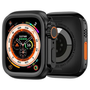amBand in ���^���P�[�X Apple Watch Series ���b��Ultra/Ultra2�ɕϐg�ł� �A�b�v �E���g���̌����� W1 �ی�J�o�[ �o���p�[ �v���e�N�^�[ ���W�t�� 9/8/7 �u���b�N / �`�^���J���[ / �O���[ 6/SE2/SE/5/4 44mm