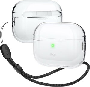 elago AirPods Pro2 �Ή� �P�[�X �X�g���b�v �t �ϏՌ� ���� �J�o�[ Pro2�P�[�X Apple Pro 2 �A�b�v�� �G�A�|�b�c�v��2 ��2���� MQD83J/A MTJV3J/A CLEAR BASIC CASE with Round Strap �A�N�A�u���[ �l�I���C�G���[