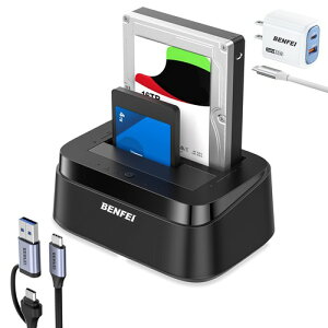 BENFEI �n�[�h�h���C�u�E�h�b�L���O�X�e�[�V����(UASP�I�t���C���N���[���@�\����)�A2.5/3.5�C���`HDD/SSD�Ή�USB-C�f���A���x�C�E�h�b�N�A�ő�5Gbps / �H��s�v�̎��t��