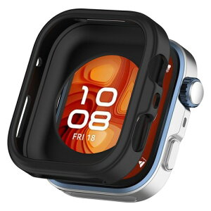 HVUYAL�P�[�XFor HUAWEI WATCH FIT 5 Pro �Ή��P�[�X �ی�J�o�[ �V���R���f�� �����ȒP �h�k �h�o �ϏՌ� �����ɂ��� �_�炩�ȃV �w��h�~ (�u���b�N)