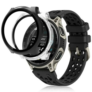 2 �Z�b�gHVUYAL �P�[�X For Amazfit Cheetah 2 Pro ��p���v�P�[�X �����ȒP �ϏՌ� �����ߗ� �w��h�~ (�u���b�N + �N���A)