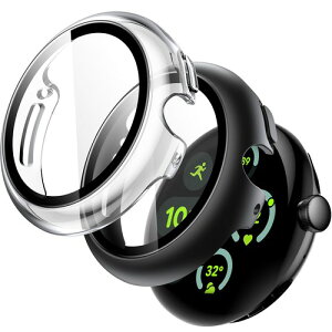 JETech Google Pixel Watch 3/2/1 41mm�p �P�[�X �t���ی�t�B�����t�� �N���A/�N���A / �u���b�N/�N���A / �u���b�N/�u���b�N