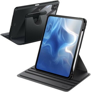 JETech iPad Pro 11�C���` M5/M4 (2025/2024)�p 360°��]�P�[�X�J�o�[ (�u���b�N)