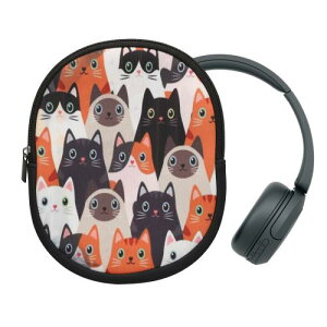 kwmobile ���[�P�[�X Sony WH-CH520 / WH-CH510 / MDR-ZX110�Ή� �P�[�X - �w�b�h�Z�b�g �ϏՌ� �l�I�v���� �L�̍s�i�f�U�C�� �L�̍s�i �I�����W / ���F / ���F