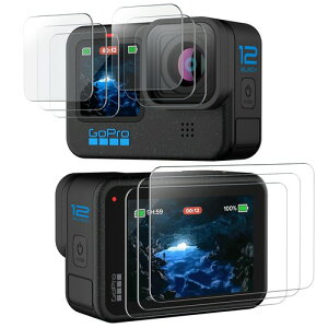 JETech�p GoPro Hero 12/11/10/9 Black �t�B���� �J���������Y�t�B�����t�� �����K���X�t�B����, �ȒP�ȃC���X�g�[��, HD�N���A, 3��+3��+3���Z�b�g